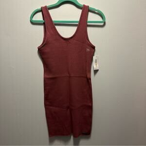 Calvin Klein dusty rose‎ ribbed tank scoop neck body con dress NWT